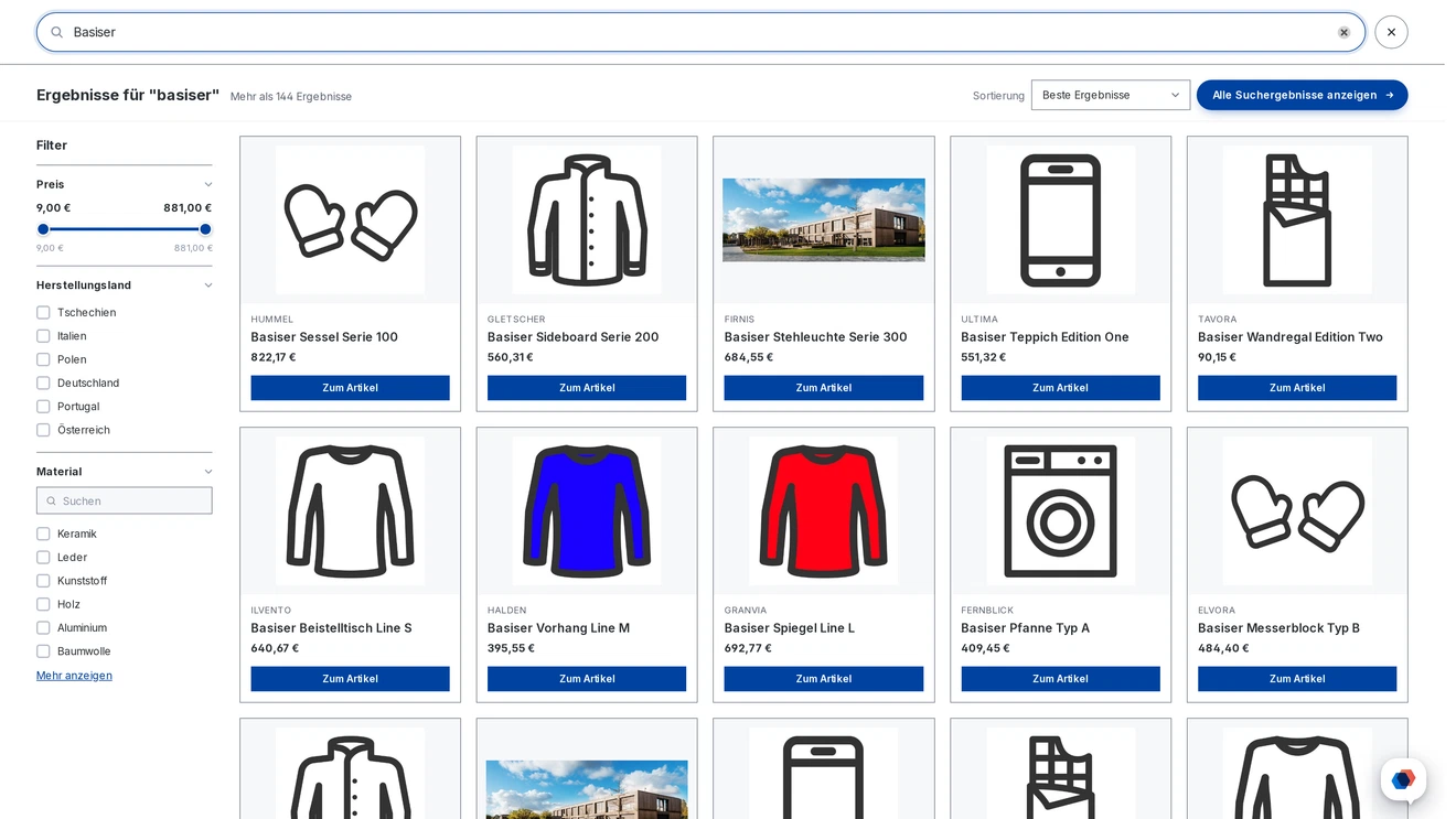Die Suche bleibt Suche, die KI übersetzt nur - Ansicht in Shopware