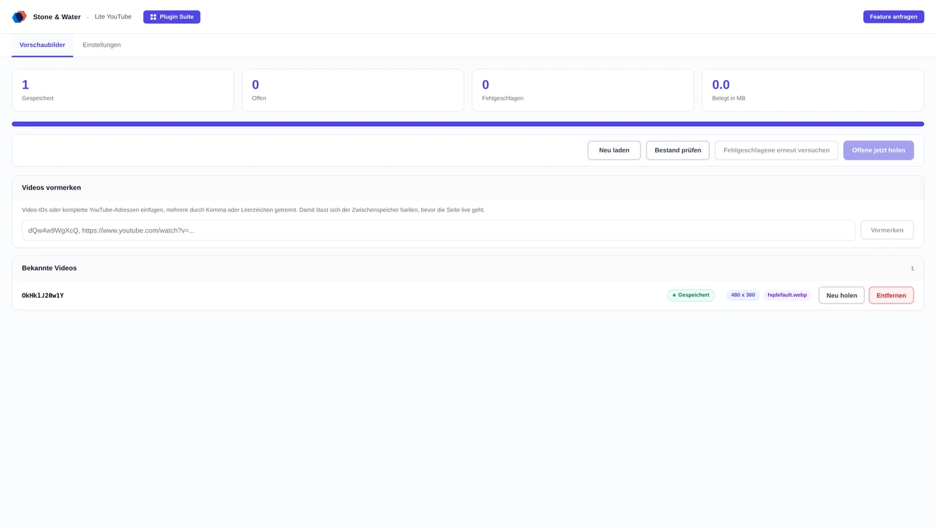 YouTube-Videos, ohne die Ladezeit - Ansicht in Shopware