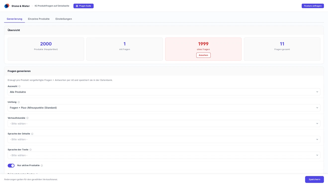 KI Produktfragen - Ansicht in Shopware